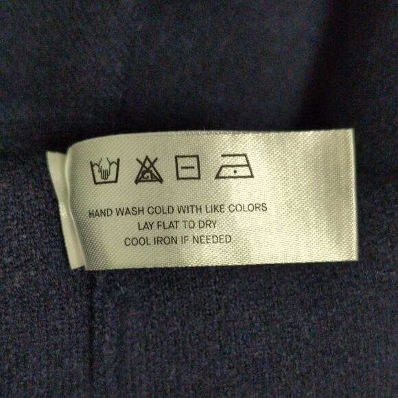 Modern Citizen Milly Zip Collar Navy Blue Sweater Dress Mini Split Sleeve L New - Picture 9 of 10